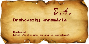 Drahovszky Annamária névjegykártya